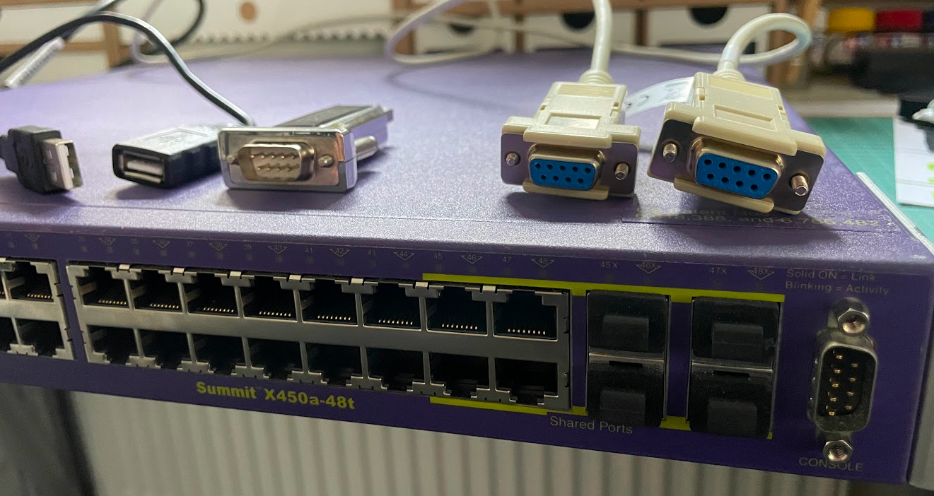 Extreme Networks Summit X450a-48t wiring setup